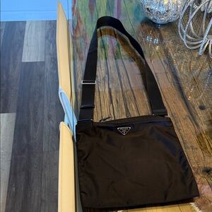Prada Black Nylon Messenger Bag